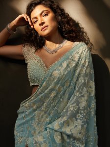 Powder Blue Saree