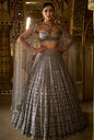 Charcoal Grey Sequin Lehenga Set