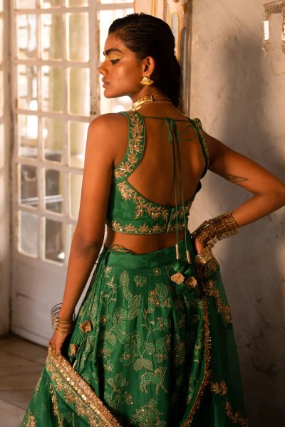 Russian Jacquard Lehenga