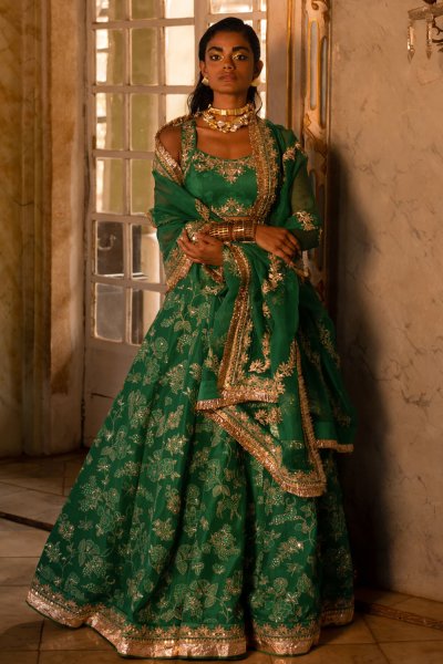 Russian Jacquard Lehenga