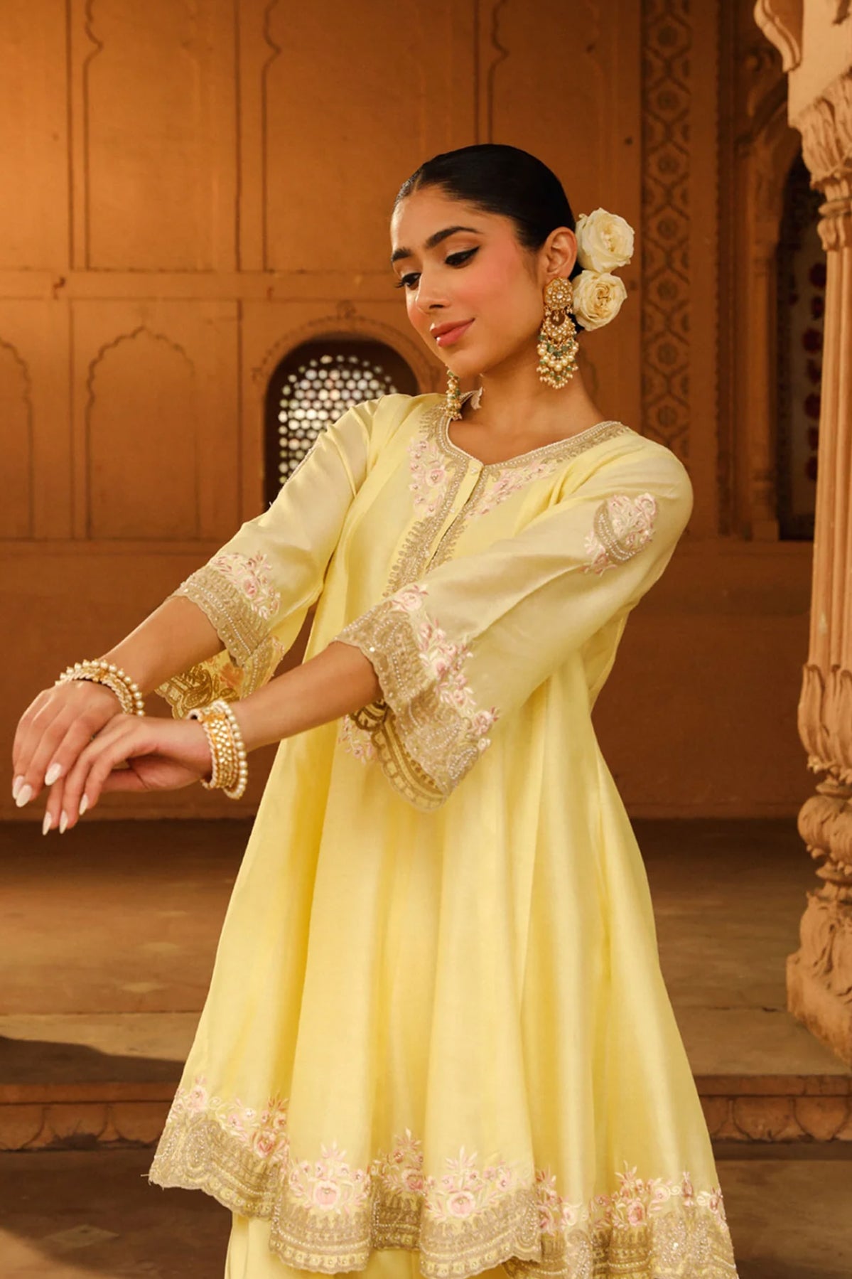 Faria - Short Anarkali with Chooridaar and Dupatta