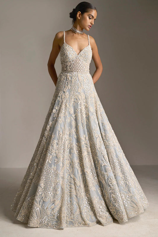 Ice Blue Pearl Gown