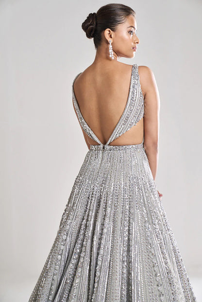 Silver Sequin Gown