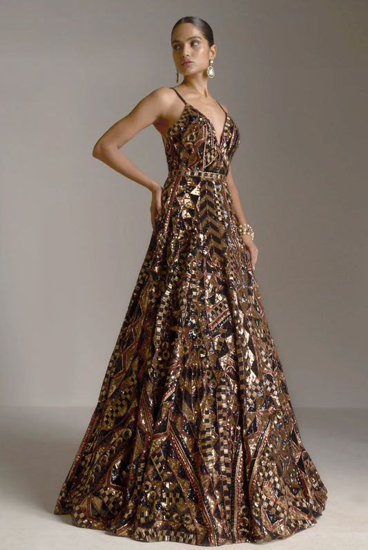 Bronze Sequin Gown