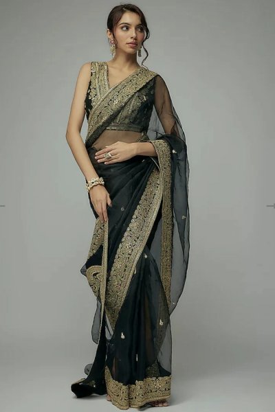 Golconda Maahi Organza Saree Set