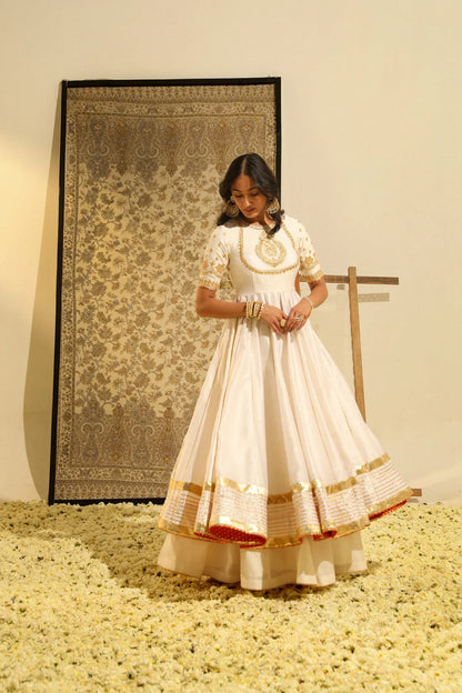 Irshaad - Daisy Ivory Anarkali with Skirt and Dupatta