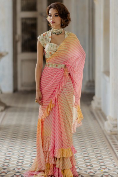 Leheriya Pre-Stiched Saree