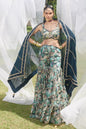 Geometric Floral Sharara set