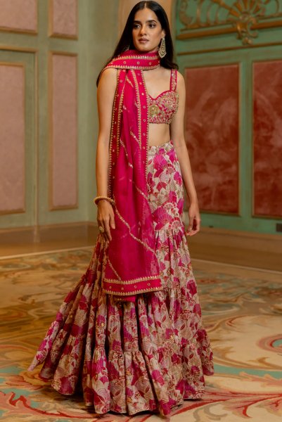 Pink Sharara Set