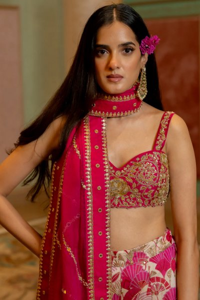 Pink Sharara Set