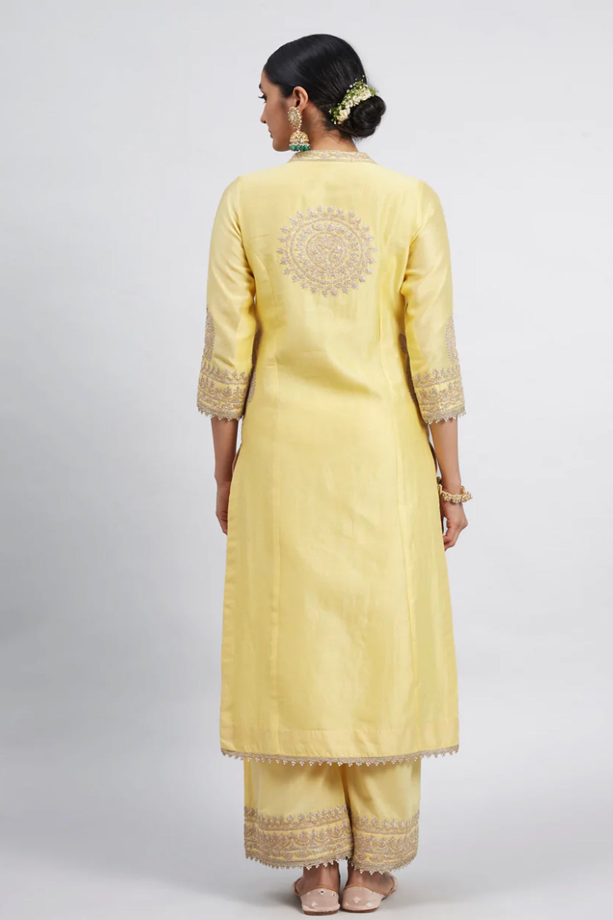 AADIRAH-  EMBROIDERED KURTA SET WITH SIDE POCKETS