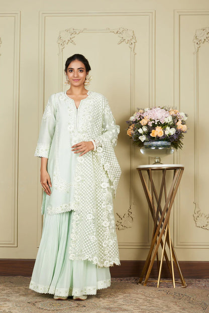 NARGIS -  SHORT KURTA WITH GARARA AND DUPATTA