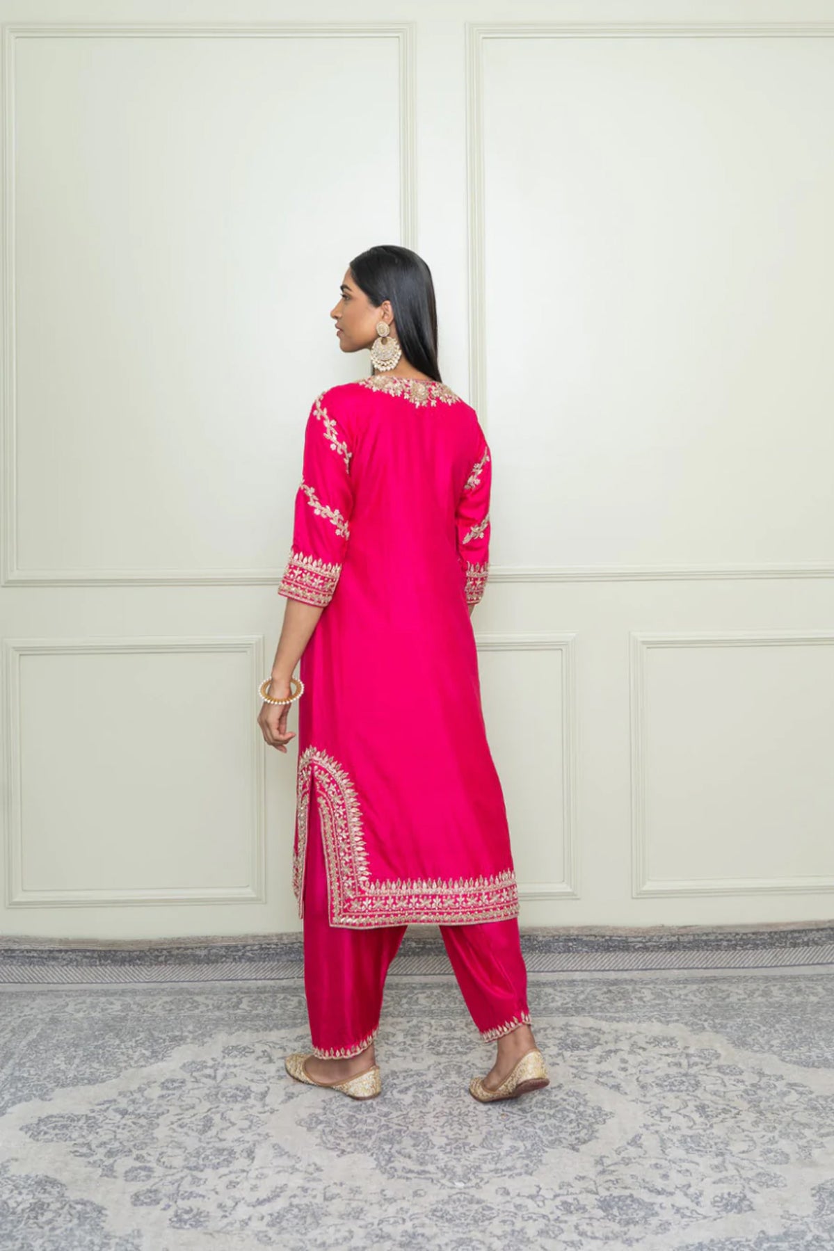 AALAYA - A-LINE KURTA WITH DOGRI SALWAR AND ODHNI