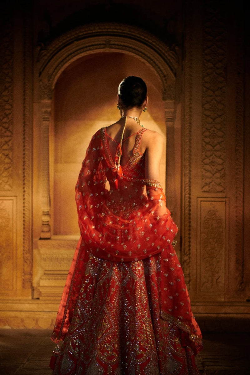 Burnt Orange Gota Patti Lehenga Set