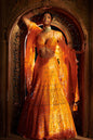 Burnt Orange Mirror Work Lehenga Set