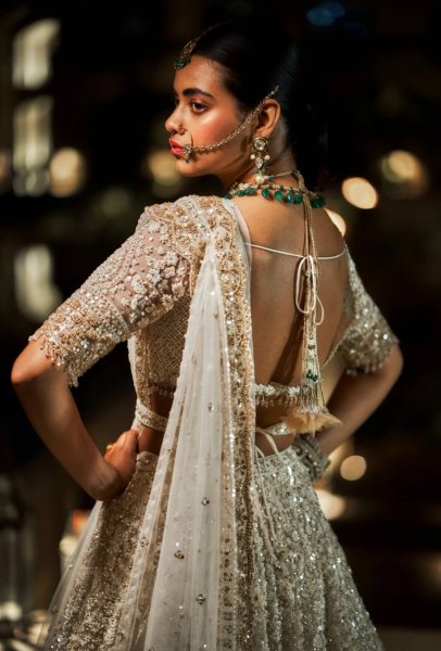 Cream & Gold Lehenga Set