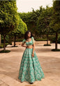 Fuchsia/Sea Green  Lehenga Set