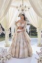 White Gold Floral Lehenga Set