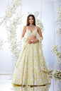 Lime Yellow Floral Lehenga Set