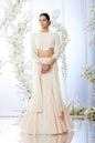 Powder Peach Fish Cut Lehenga Set