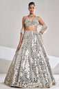 Silver Mirror Lehenga Set