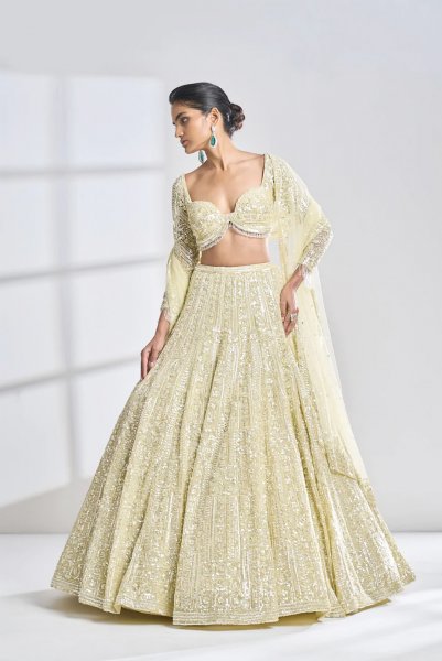 Lime Sequin Lehenga Set