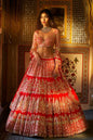 Red Multi-Tiered Lehenga Set