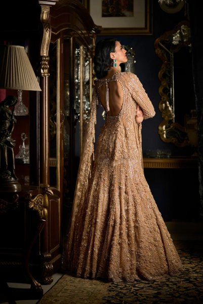 Copper Sequin Lehenga Set