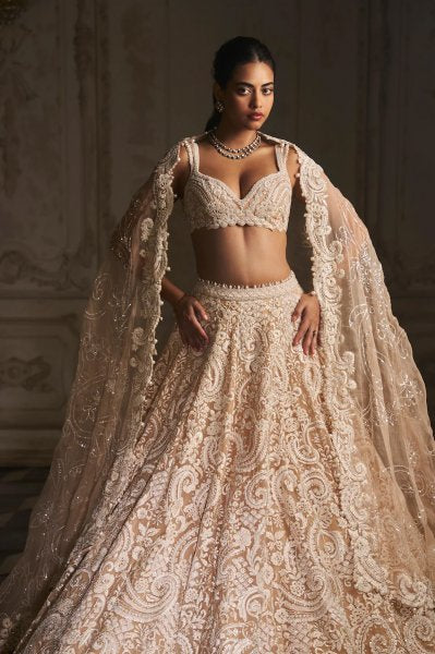 Nude Paisley Lehenga Set