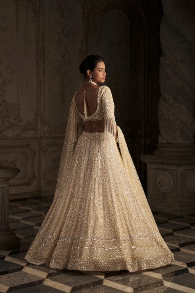 Cream Pearl Lehenga Set