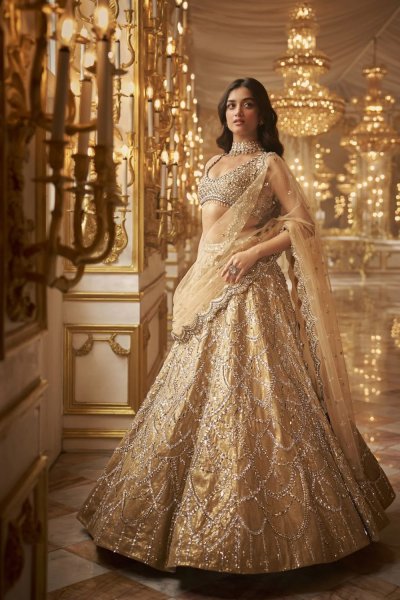 Gold Chandelier Lehenga Set