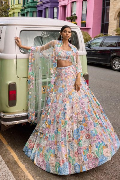 Pastel Floral Lehenga Set