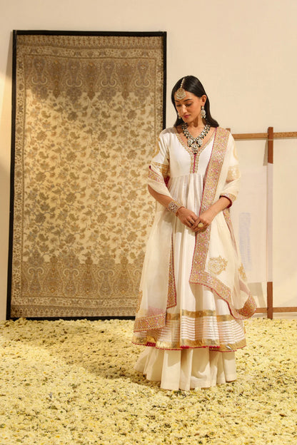 Shaiz - Daisy Ivory Anarkali with Skirt and Dupatta Sale price$776.39