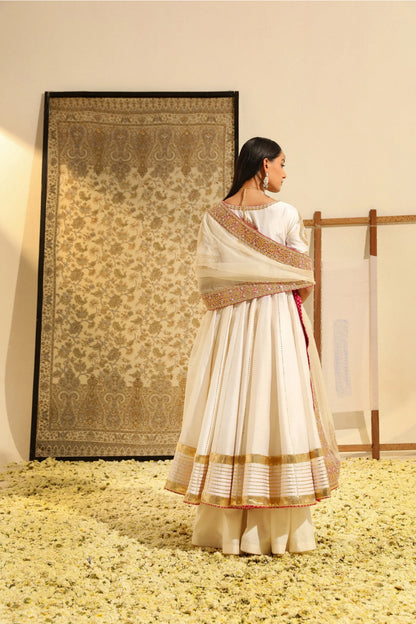 Shaiz - Daisy Ivory Anarkali with Skirt and Dupatta Sale price$776.39