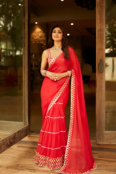 Shilpa Shetty In Qila Saree Set