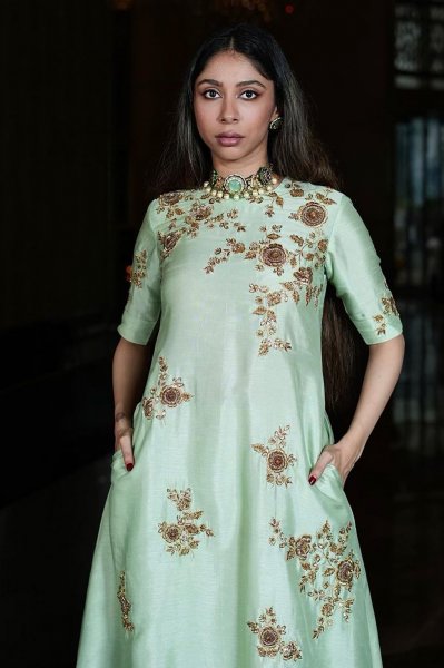 Mint Embroidered Asymmetrical Tunic Set