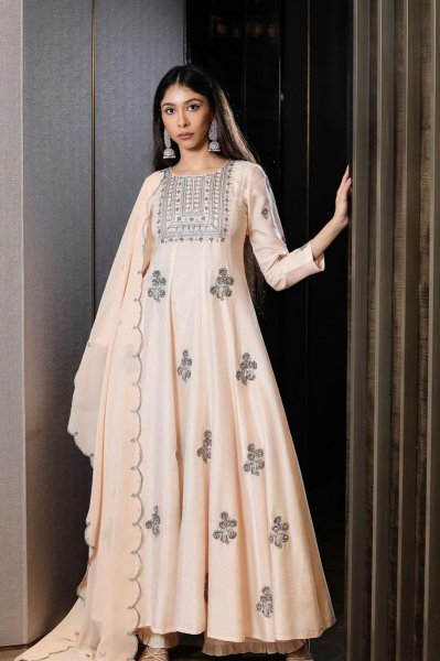 Baby Pink Embroidered Anarkali set