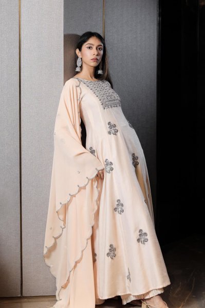 Baby Pink Embroidered Anarkali set