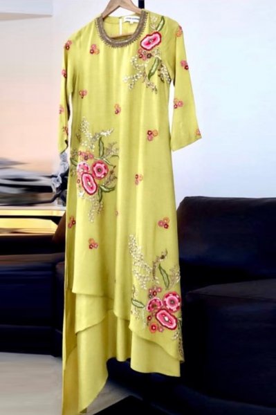 Yellow Emroidered Kurta Set