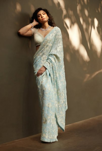 Powder Blue Saree