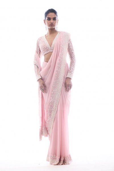 Pink Pearl Saree