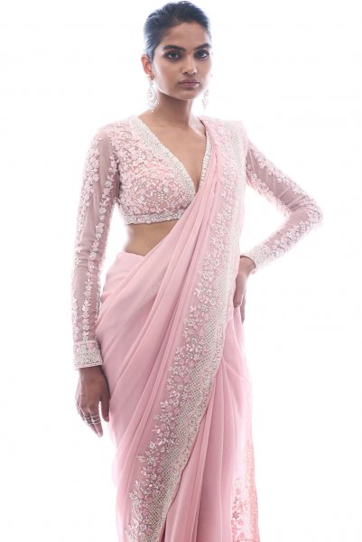 Pink Pearl Saree