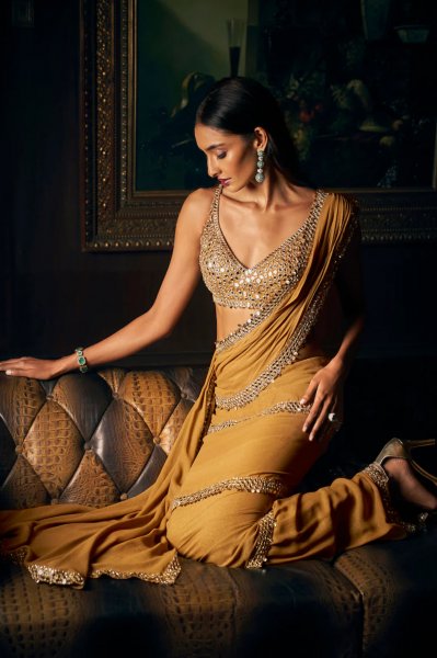 Gold Wrap Around Saree