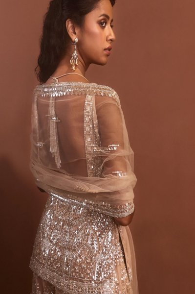 Champagne Sequin Sharara Set