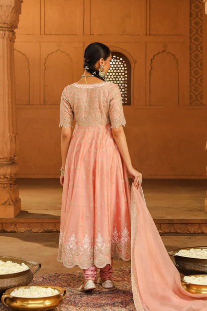 Ankle Length Anarkali with Churidaar and Dupatta