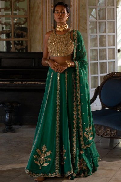 Zariya Emerald Green Lehenga